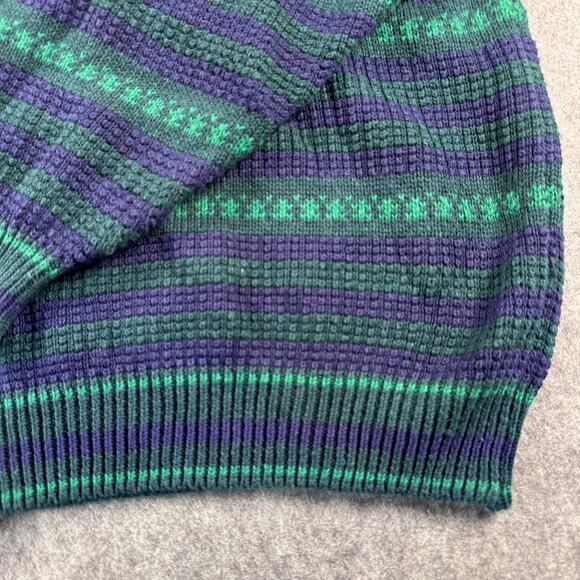 Fenn Wright & Manson XL Blue Striped Oversized Chunky Knit Sweater - Picture 7 of 7